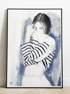 Affiche - Blanc et bleu