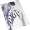 Danseuse affiche dessin de femme en pull rayé et jupe blanche
