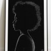 LUMIERE dessin ombre et lumière de femme afro de profil