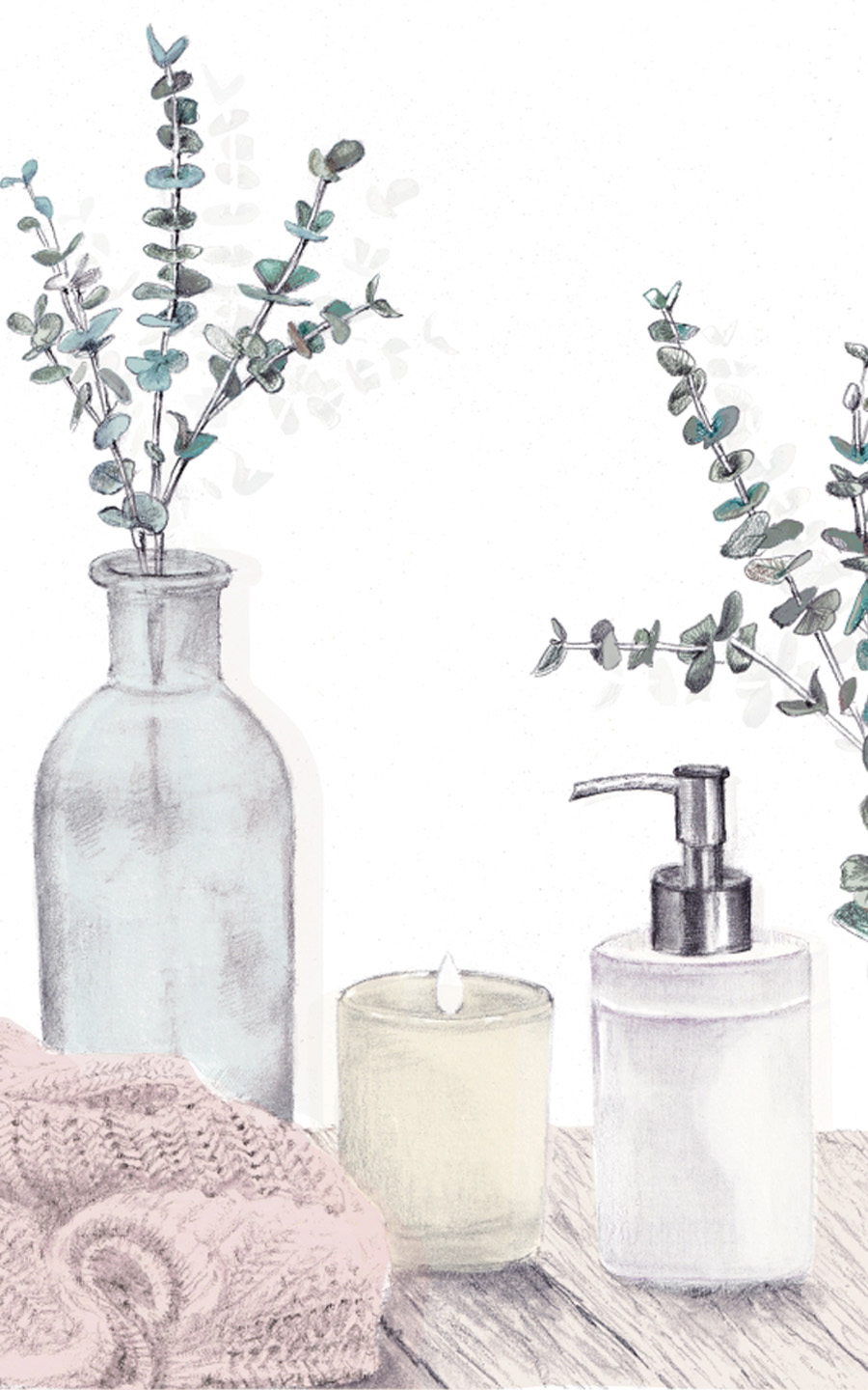 illustration soin et beauté, ambiance zen