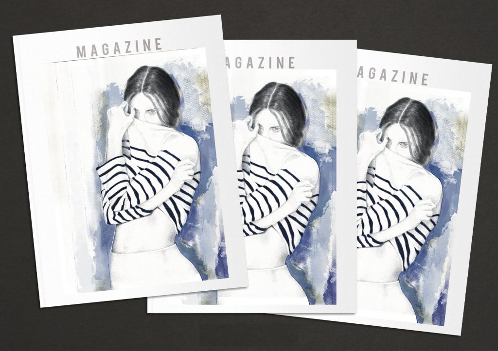 trois couvertures de magazine représentant une femme en marinière