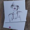 carte le bob dessin de femme avec un bob