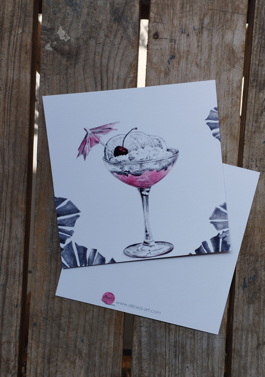carte le cocktail dessin d'un cocktail