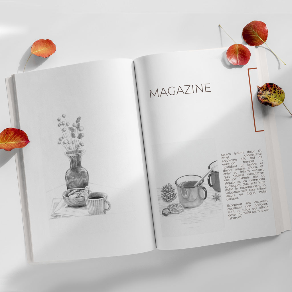 illustration double page magazine thème ambiance zen