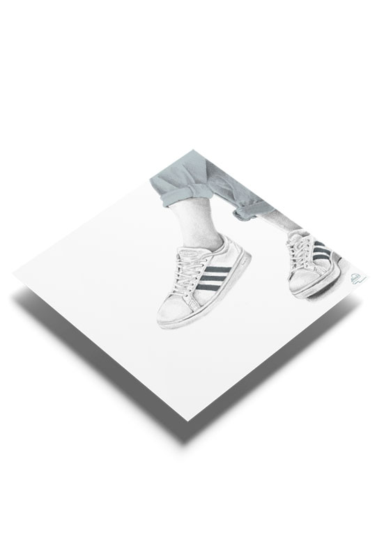 Affiche - Sneakers, En Adidas (bleu)