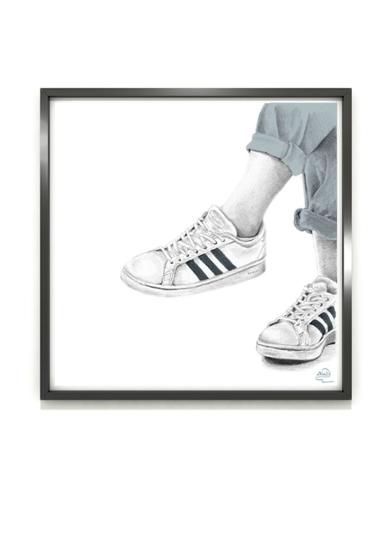 Affiche - Sneakers, En Adidas (bleu)