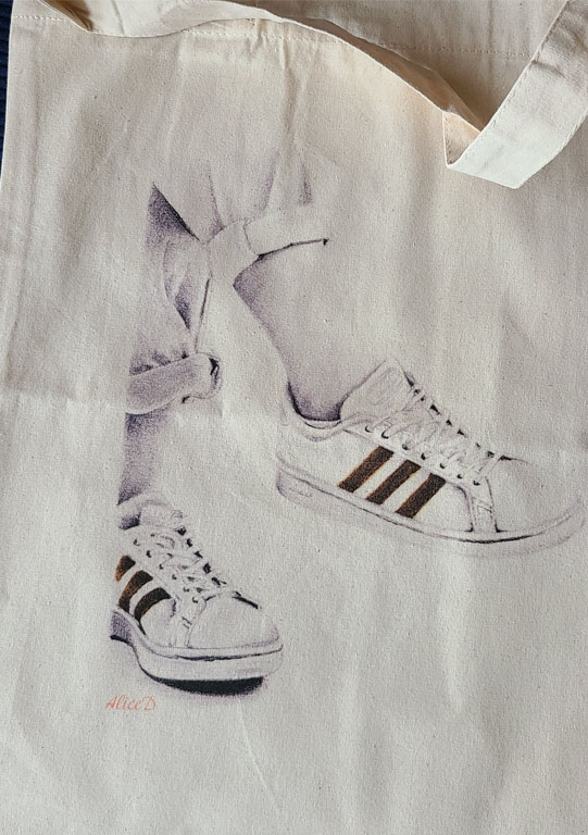 Tote Bag  imprimé  "En Adidas"