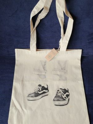 dessin vintage de Vans sur tote bag personnalisé