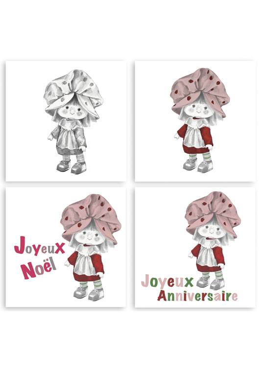 Cartes souvenirs d'enfance- Charlotte aux fraises