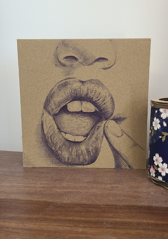 Dessin original au stylo bille - Réflexion