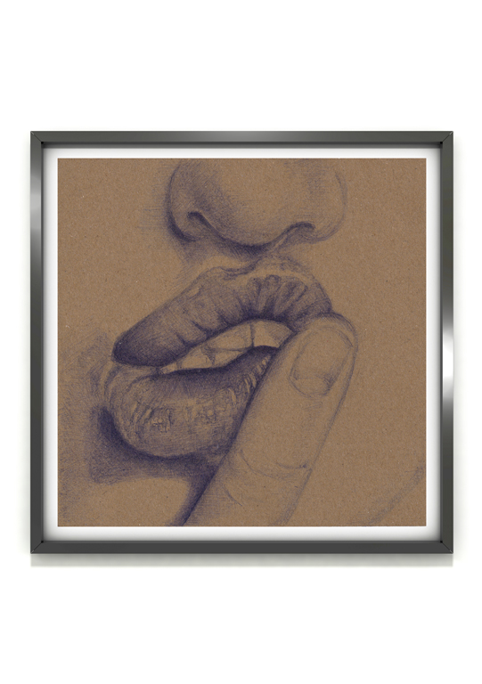 Dessin original au stylo bille - La bouche