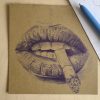 Dessin original au stylo bille - Une cigarette