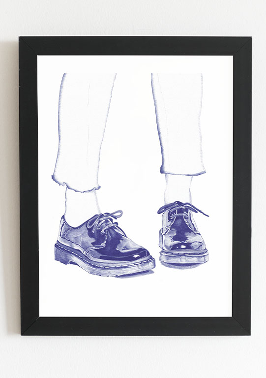dessin au stylo de dr martens vernies