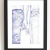 eux cadre cadre d'un dessin au stylo représentant un couple en jean qui se donne la main