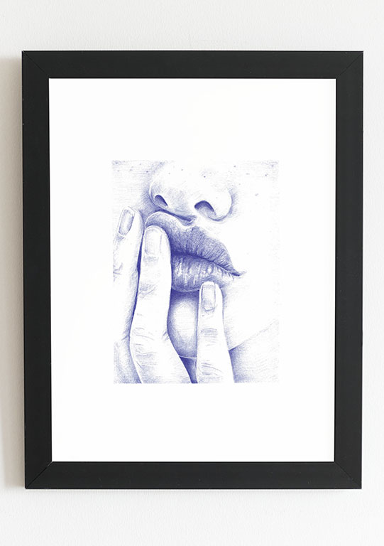 dessin de moue au bic bleu