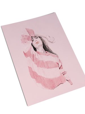 Digital art - Fashion style "rayures roses"