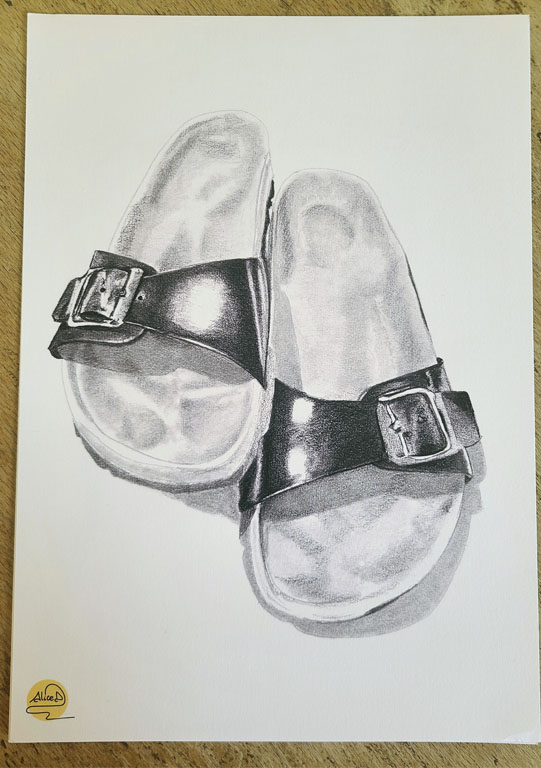 dessin de claquettes vernies