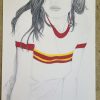 dessin de jeune femme style seventies