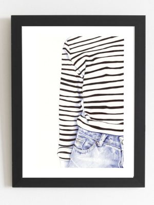 Affiche - Au stylo "en jean et rayures"